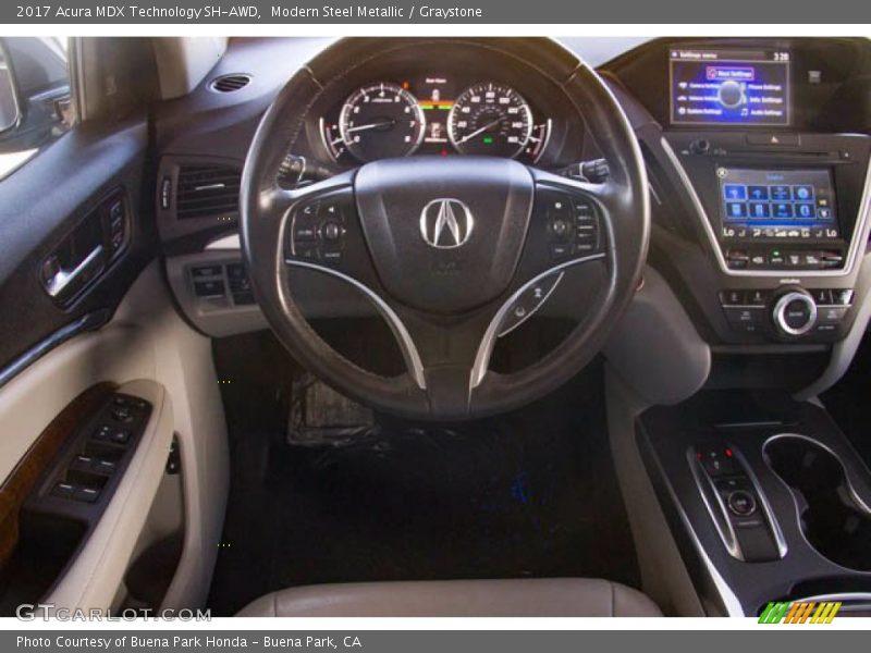 Modern Steel Metallic / Graystone 2017 Acura MDX Technology SH-AWD