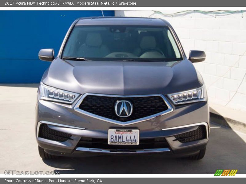 Modern Steel Metallic / Graystone 2017 Acura MDX Technology SH-AWD