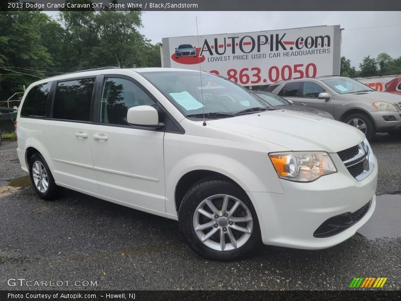 Stone White / Black/Sandstorm 2013 Dodge Grand Caravan SXT