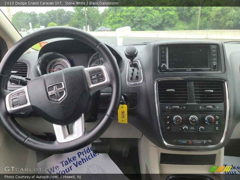 Stone White / Black/Sandstorm 2013 Dodge Grand Caravan SXT