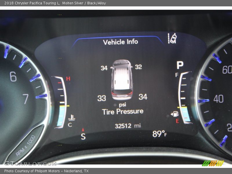 Molten Silver / Black/Alloy 2018 Chrysler Pacifica Touring L