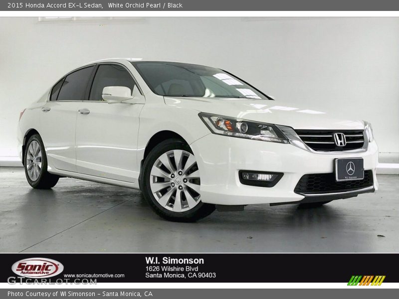 White Orchid Pearl / Black 2015 Honda Accord EX-L Sedan