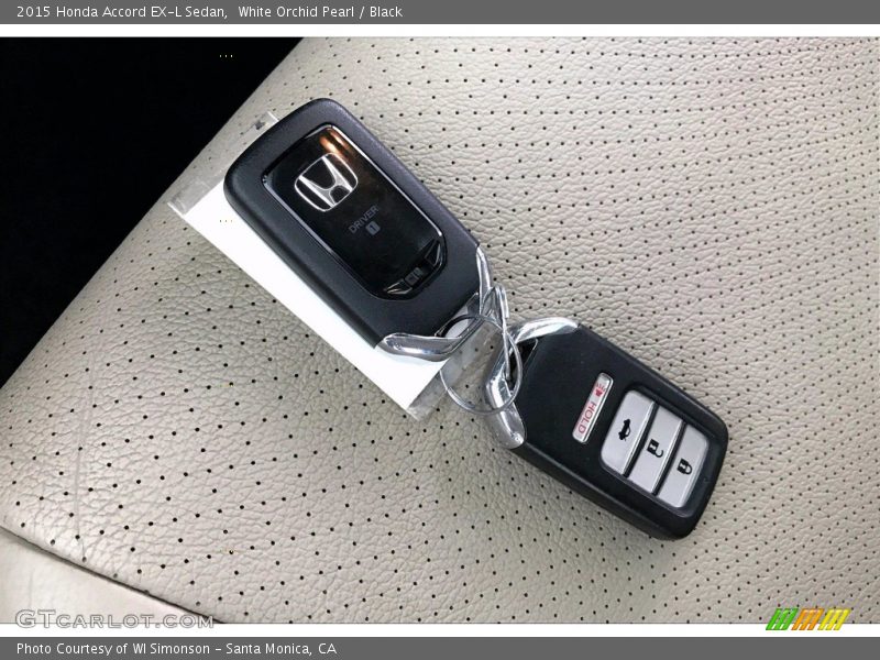 White Orchid Pearl / Black 2015 Honda Accord EX-L Sedan