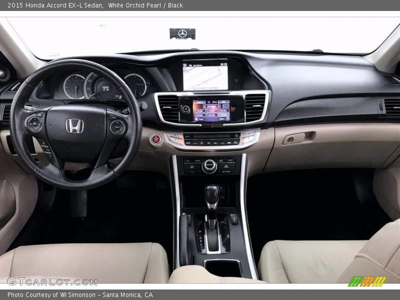 White Orchid Pearl / Black 2015 Honda Accord EX-L Sedan