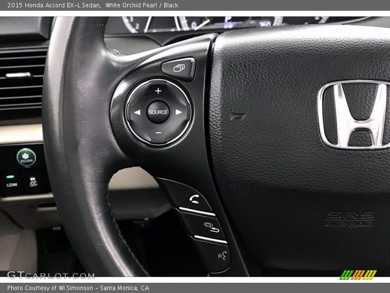 White Orchid Pearl / Black 2015 Honda Accord EX-L Sedan