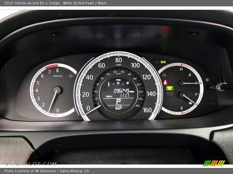 White Orchid Pearl / Black 2015 Honda Accord EX-L Sedan