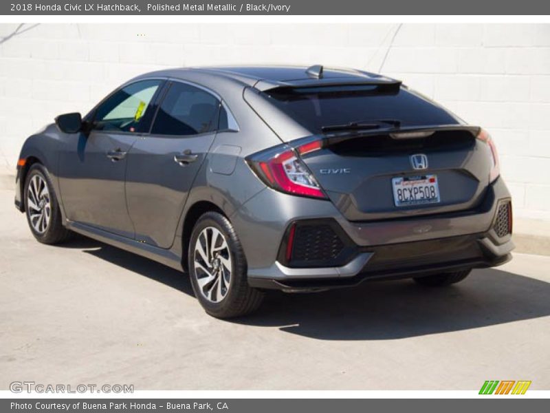 Polished Metal Metallic / Black/Ivory 2018 Honda Civic LX Hatchback