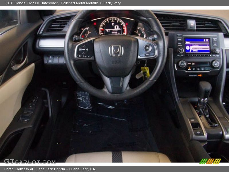 Polished Metal Metallic / Black/Ivory 2018 Honda Civic LX Hatchback