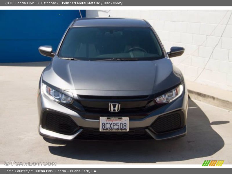 Polished Metal Metallic / Black/Ivory 2018 Honda Civic LX Hatchback