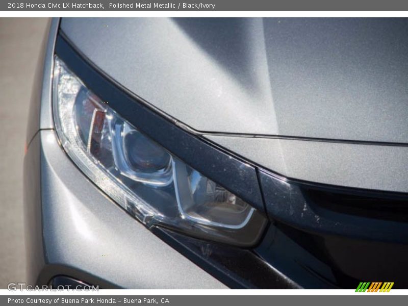 Polished Metal Metallic / Black/Ivory 2018 Honda Civic LX Hatchback