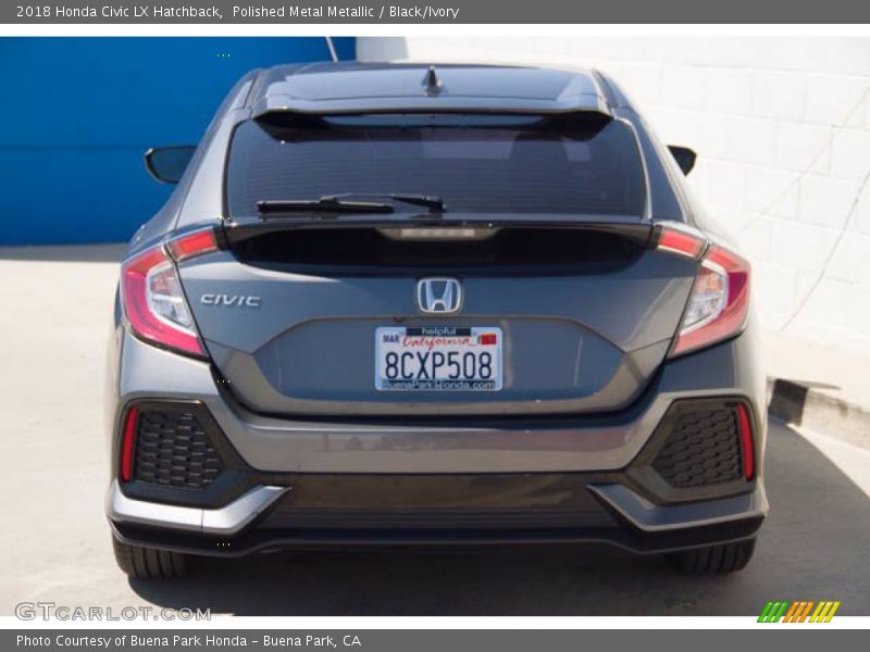 Polished Metal Metallic / Black/Ivory 2018 Honda Civic LX Hatchback