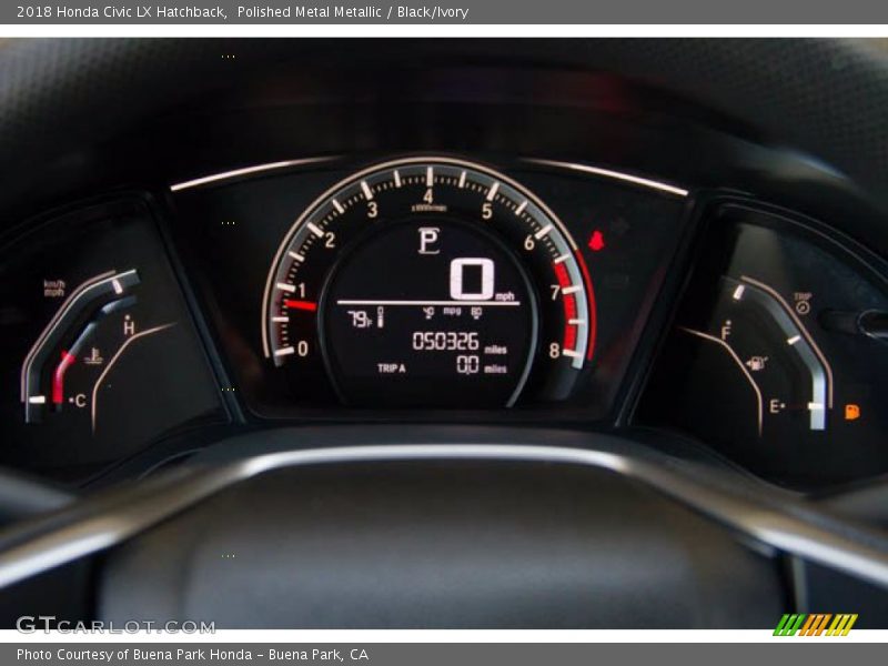 Polished Metal Metallic / Black/Ivory 2018 Honda Civic LX Hatchback