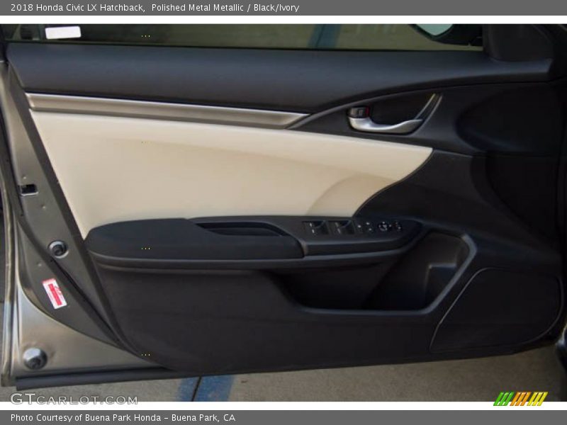 Polished Metal Metallic / Black/Ivory 2018 Honda Civic LX Hatchback
