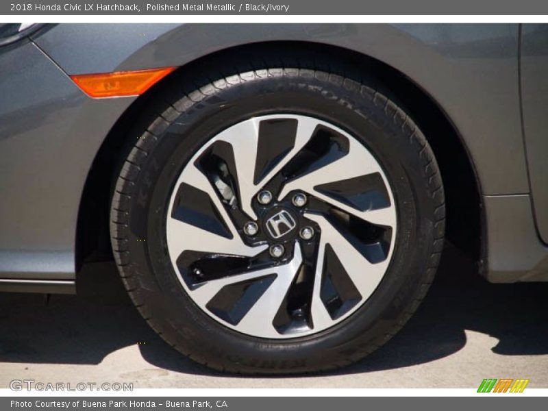 Polished Metal Metallic / Black/Ivory 2018 Honda Civic LX Hatchback