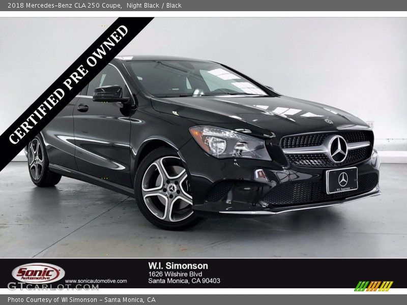 Night Black / Black 2018 Mercedes-Benz CLA 250 Coupe