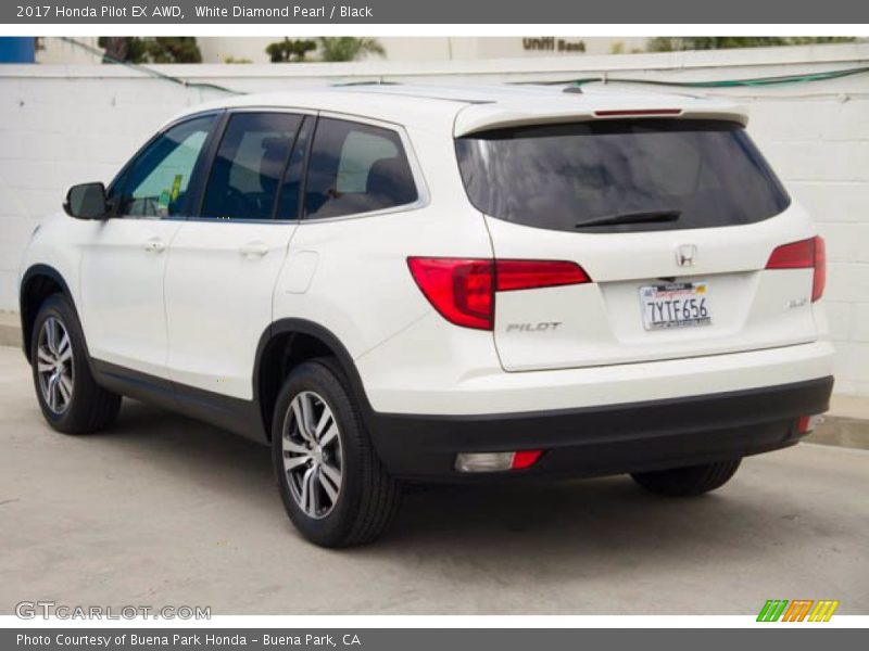 White Diamond Pearl / Black 2017 Honda Pilot EX AWD