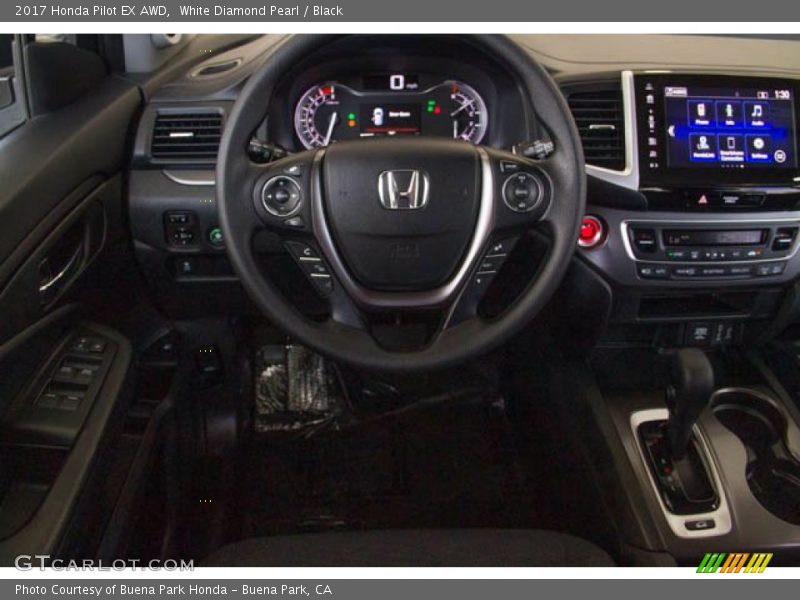 White Diamond Pearl / Black 2017 Honda Pilot EX AWD