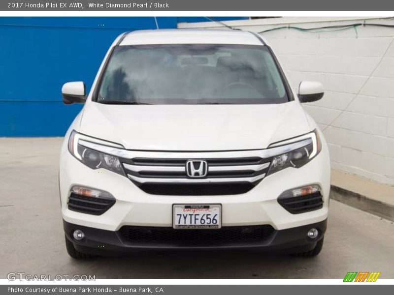 White Diamond Pearl / Black 2017 Honda Pilot EX AWD