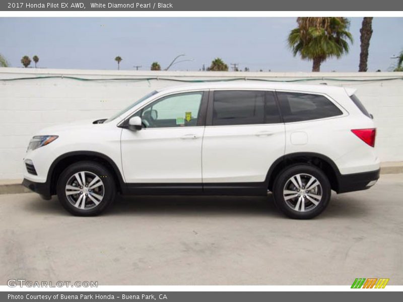 White Diamond Pearl / Black 2017 Honda Pilot EX AWD
