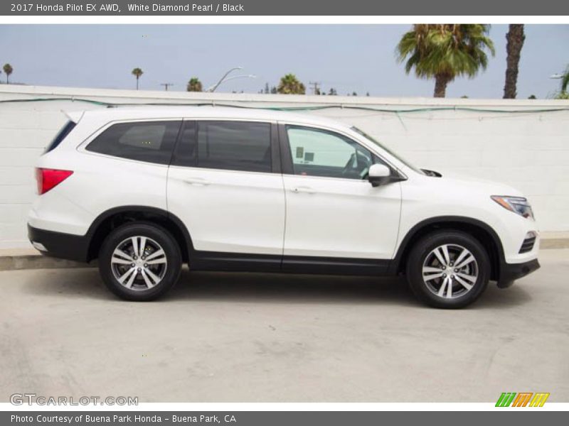 White Diamond Pearl / Black 2017 Honda Pilot EX AWD