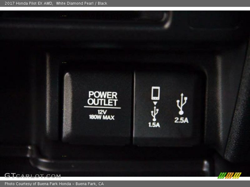 White Diamond Pearl / Black 2017 Honda Pilot EX AWD