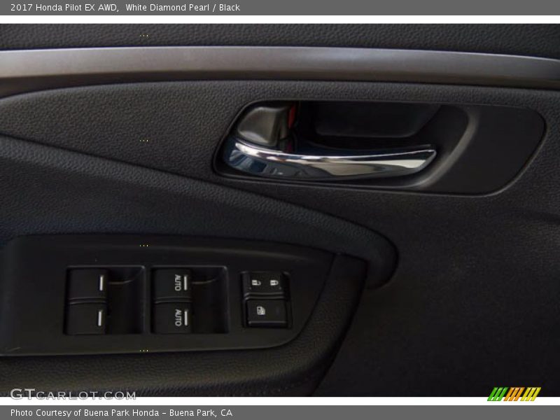 White Diamond Pearl / Black 2017 Honda Pilot EX AWD