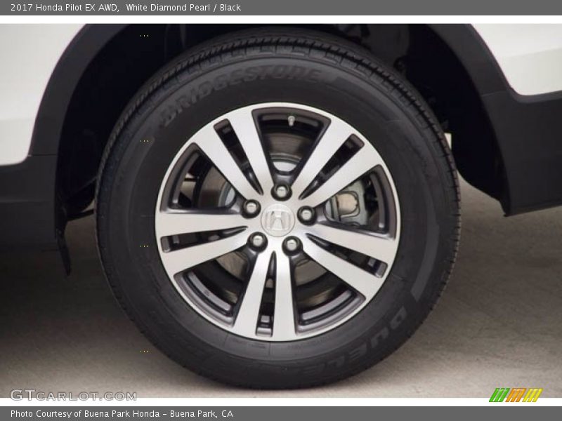 White Diamond Pearl / Black 2017 Honda Pilot EX AWD
