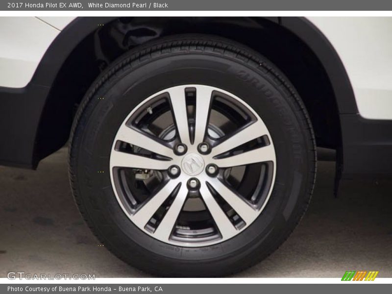 White Diamond Pearl / Black 2017 Honda Pilot EX AWD