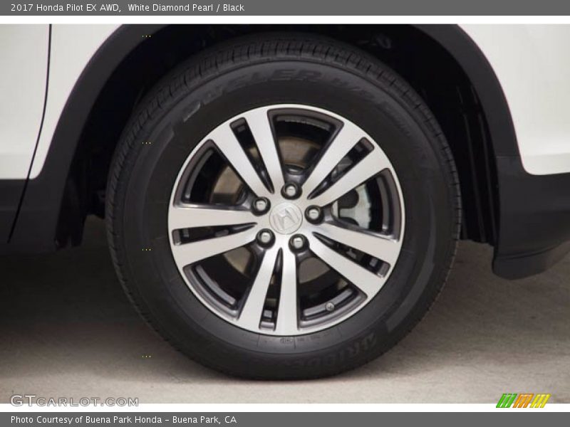 White Diamond Pearl / Black 2017 Honda Pilot EX AWD