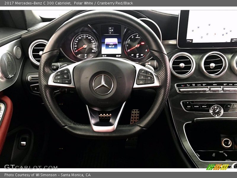 Polar White / Cranberry Red/Black 2017 Mercedes-Benz C 300 Cabriolet