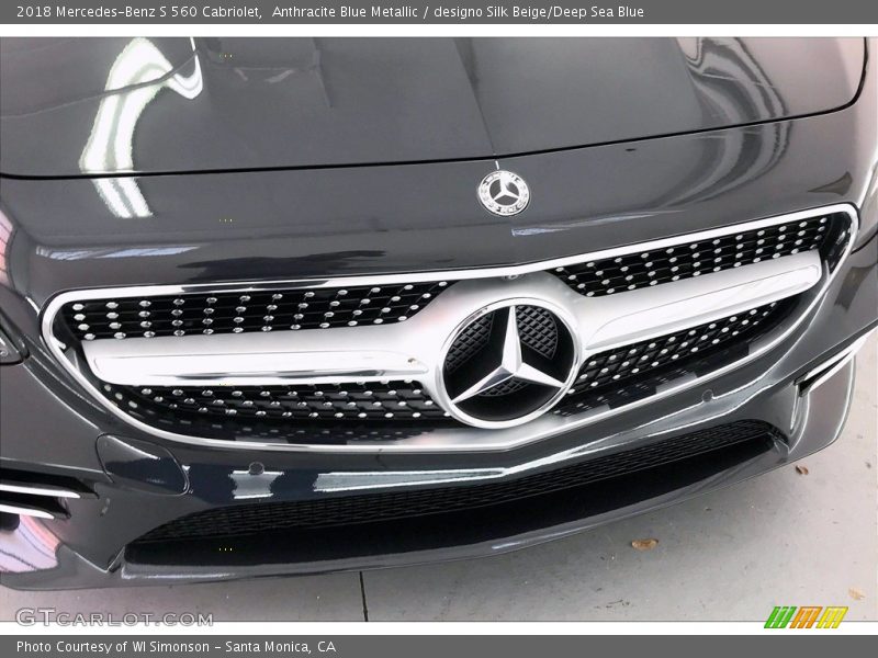 Anthracite Blue Metallic / designo Silk Beige/Deep Sea Blue 2018 Mercedes-Benz S 560 Cabriolet