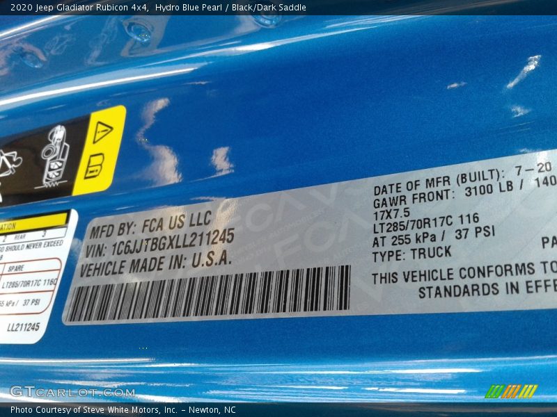 Hydro Blue Pearl / Black/Dark Saddle 2020 Jeep Gladiator Rubicon 4x4