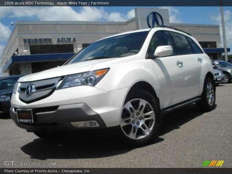 Aspen White Pearl / Parchment 2008 Acura MDX Technology