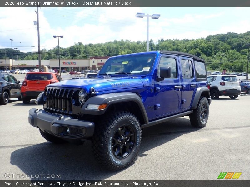Ocean Blue Metallic / Black 2020 Jeep Wrangler Unlimited Willys 4x4