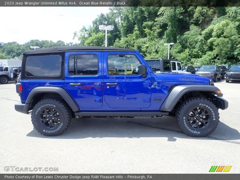 Ocean Blue Metallic / Black 2020 Jeep Wrangler Unlimited Willys 4x4