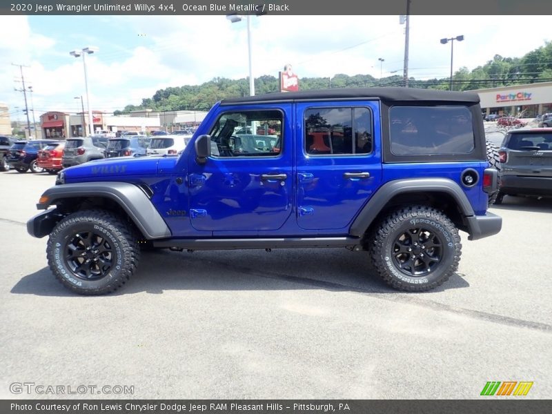 Ocean Blue Metallic / Black 2020 Jeep Wrangler Unlimited Willys 4x4