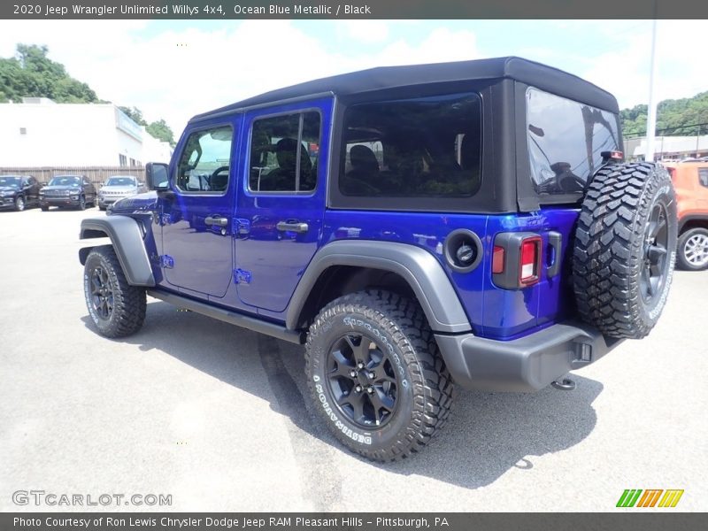Ocean Blue Metallic / Black 2020 Jeep Wrangler Unlimited Willys 4x4
