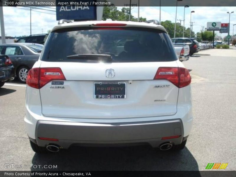 Aspen White Pearl / Parchment 2008 Acura MDX Technology