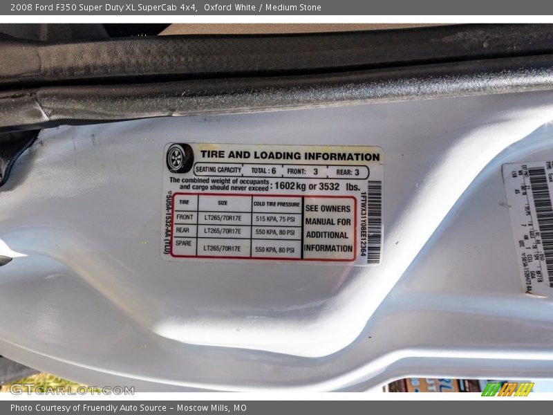 Oxford White / Medium Stone 2008 Ford F350 Super Duty XL SuperCab 4x4