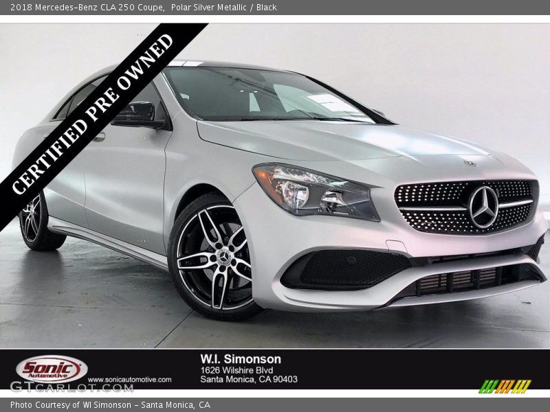 Polar Silver Metallic / Black 2018 Mercedes-Benz CLA 250 Coupe