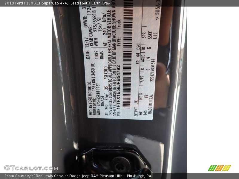 Lead Foot / Earth Gray 2018 Ford F150 XLT SuperCab 4x4