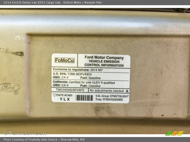 Oxford White / Medium Flint 2014 Ford E-Series Van E350 Cargo Van