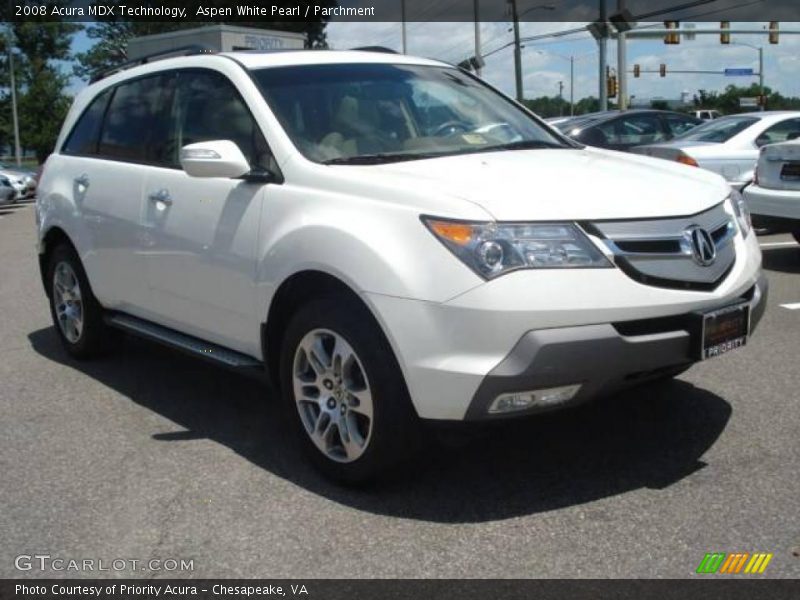 Aspen White Pearl / Parchment 2008 Acura MDX Technology