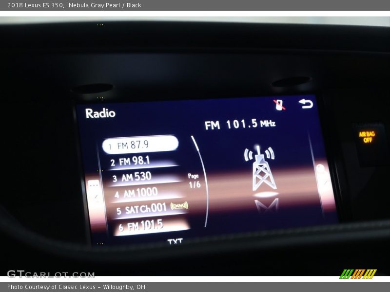 Nebula Gray Pearl / Black 2018 Lexus ES 350