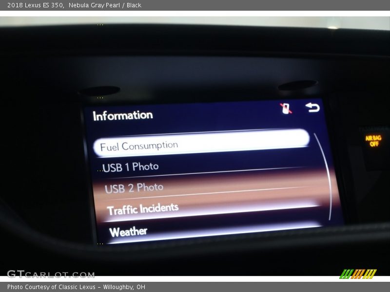 Nebula Gray Pearl / Black 2018 Lexus ES 350