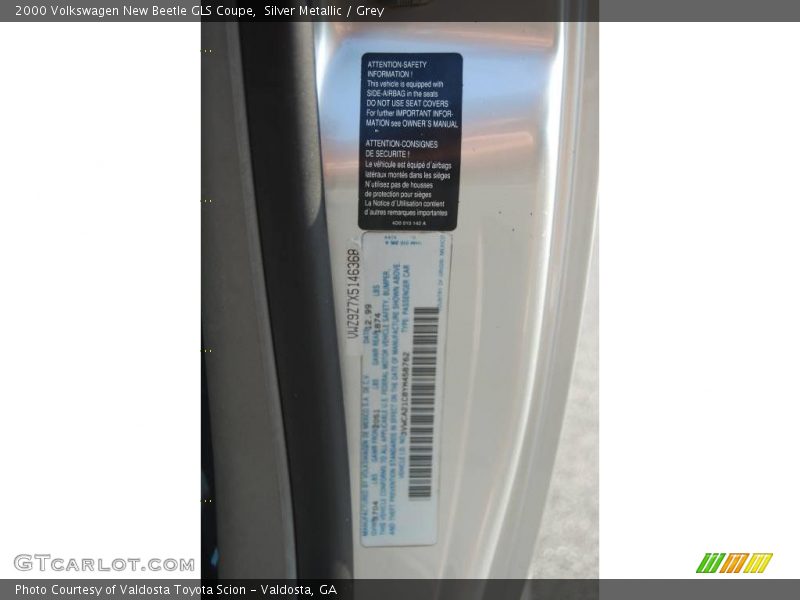 Silver Metallic / Grey 2000 Volkswagen New Beetle GLS Coupe
