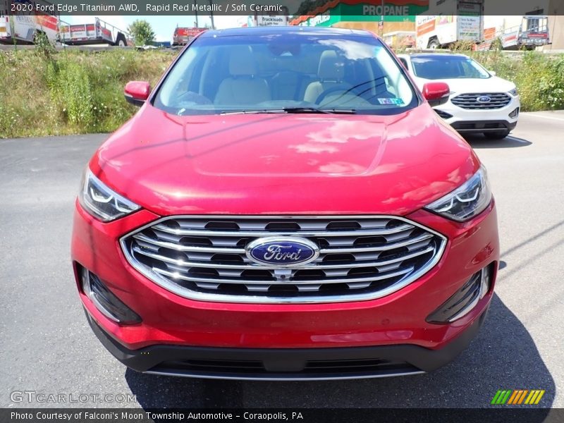 Rapid Red Metallic / Soft Ceramic 2020 Ford Edge Titanium AWD