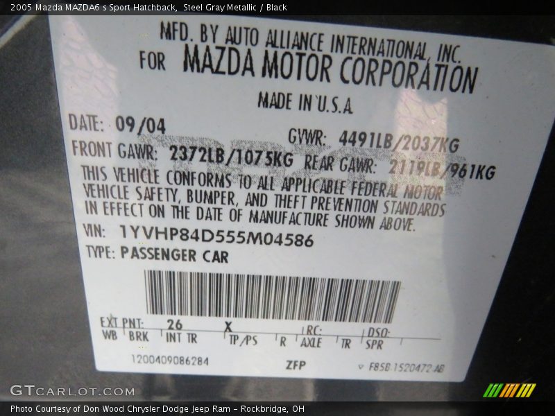 Steel Gray Metallic / Black 2005 Mazda MAZDA6 s Sport Hatchback