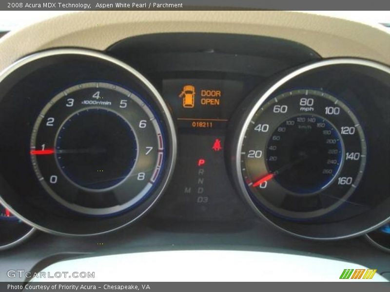 Aspen White Pearl / Parchment 2008 Acura MDX Technology