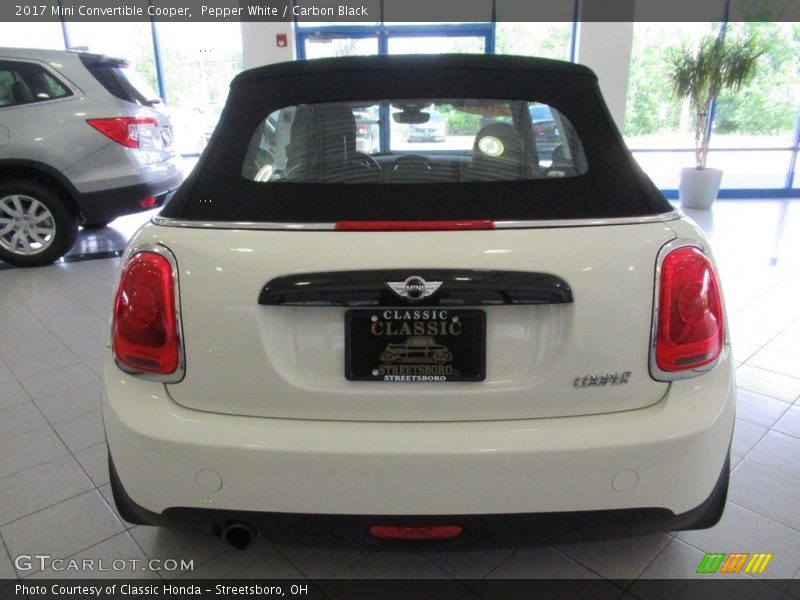 Pepper White / Carbon Black 2017 Mini Convertible Cooper